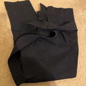 Black paper bag pants